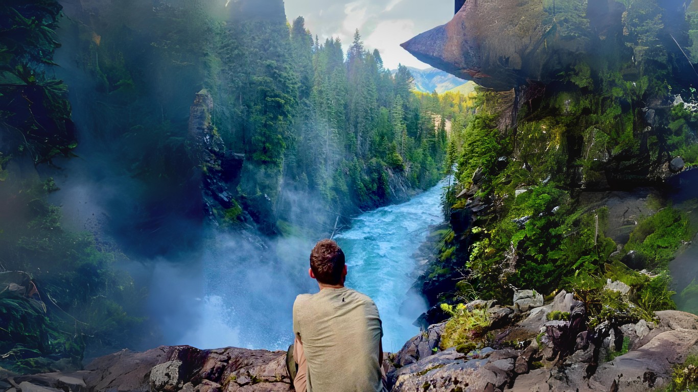 Image overlooking a waterfall