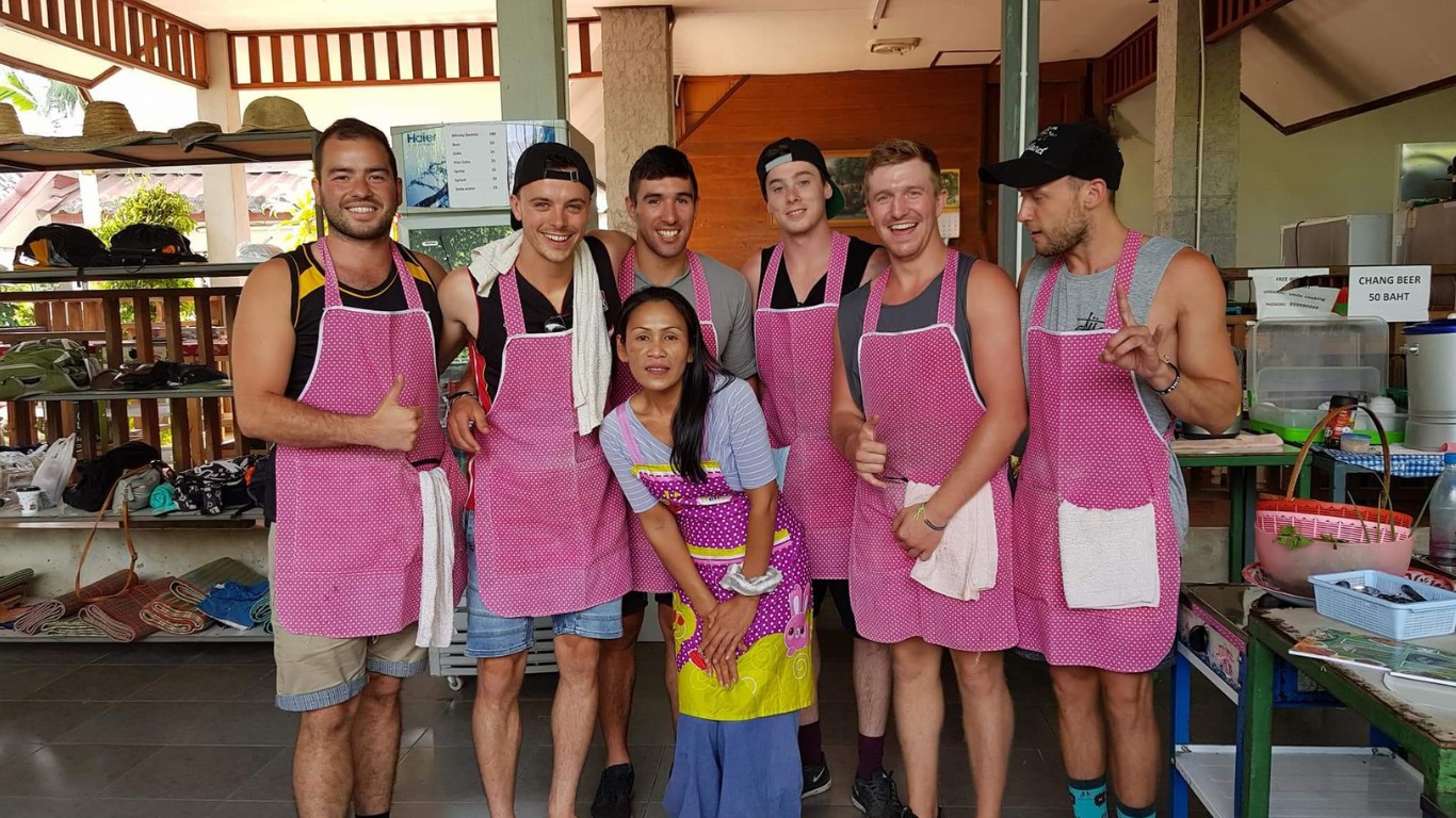 Image with friends at a cooking class